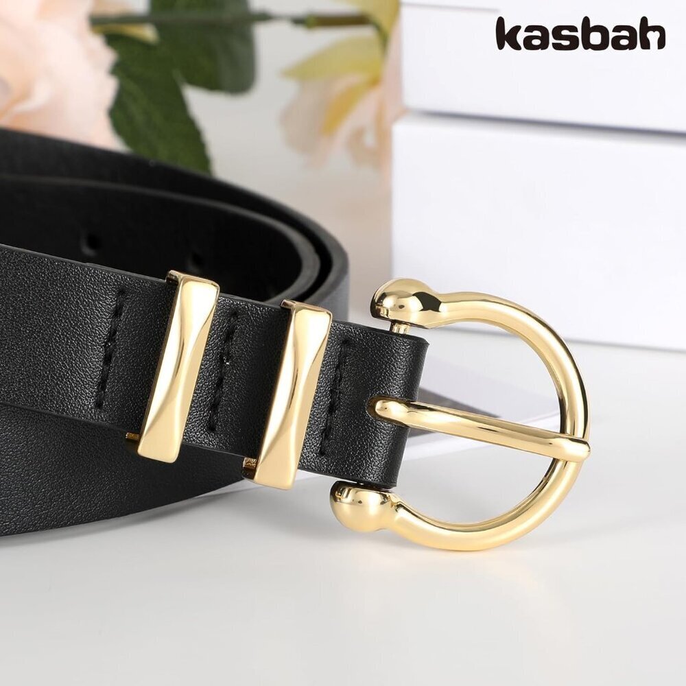 3 Pack Womens Leather Belts Casual Work Dress Jeans Buckle Gift Set - Picture 2 of 6